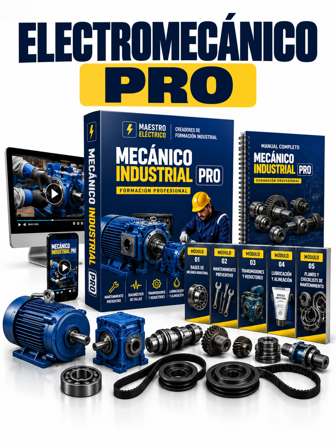 Kit Electromecánico Pro de mecánica y mantenimiento industrial